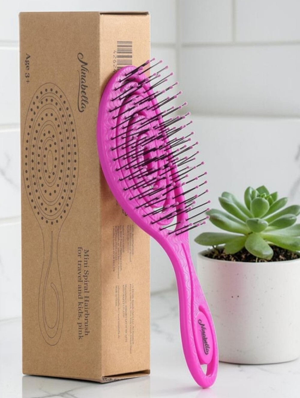 Ninabella Pink Detangling Hair Brush-Lightweight Styling Brush